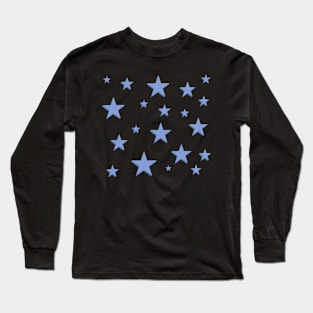 Purple star pattern - black background Long Sleeve T-Shirt